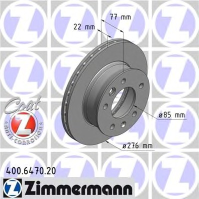 400.6470.20 ZIMMERMANN Тормозные диски