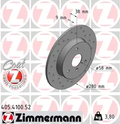 405.4100.52 ZIMMERMANN тормозные диски