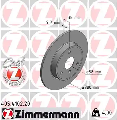 Тормозные диски ZIMMERMANN 405.4102.20