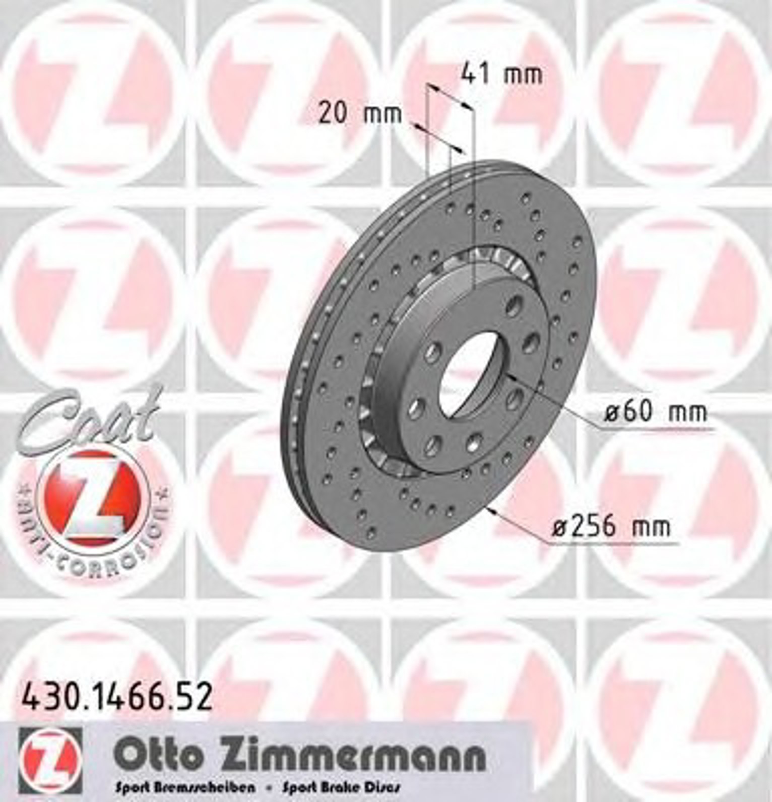 430.1466.52 ZIMMERMANN Диск тормозной