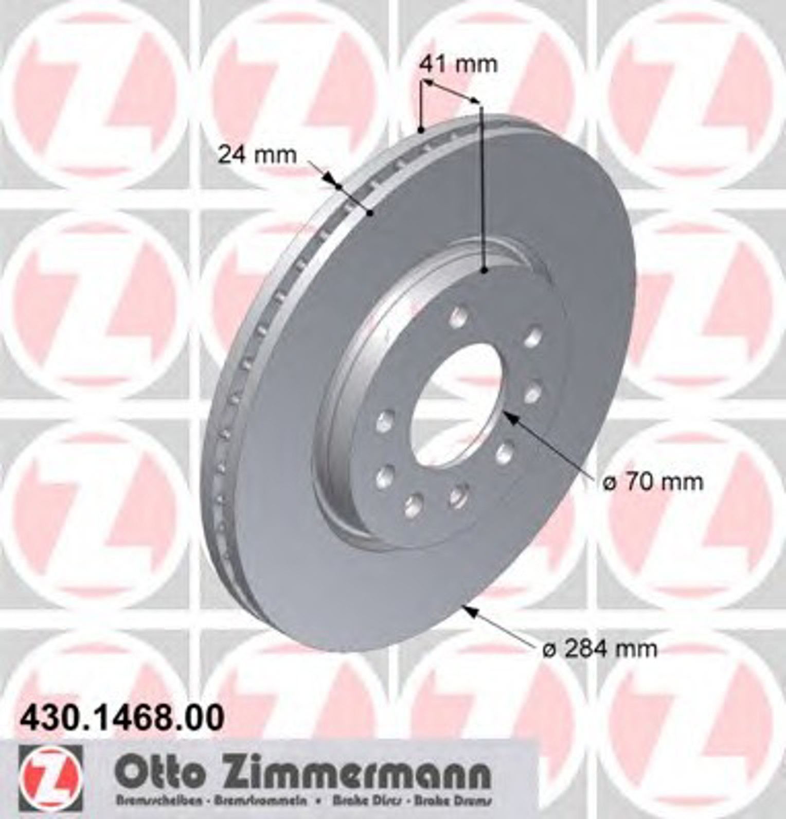 430.1468.00 ZIMMERMANN Диск тормозной