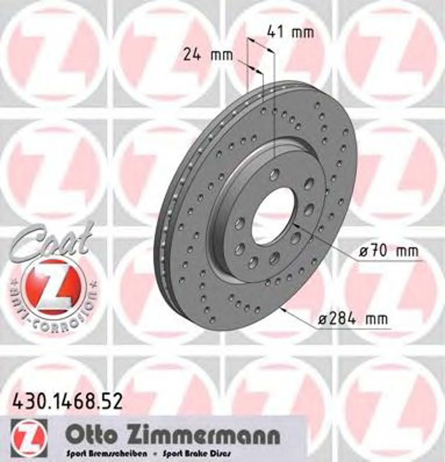 Диск тормозной ZIMMERMANN 430.1468.52