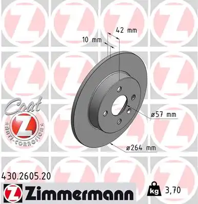 430.2605.20 ZIMMERMANN тормозные диски