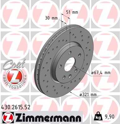 430.2615.52 ZIMMERMANN тормозные диски