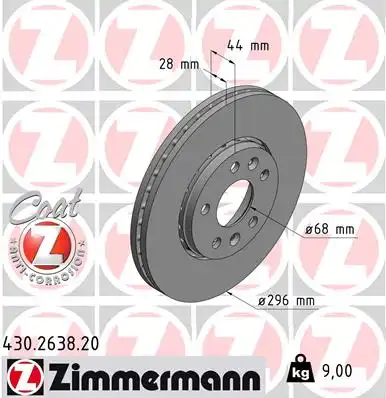 тормозные диски ZIMMERMANN 430.2638.20