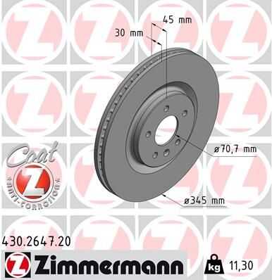 Диск тормозной ZIMMERMANN 430.2647.20