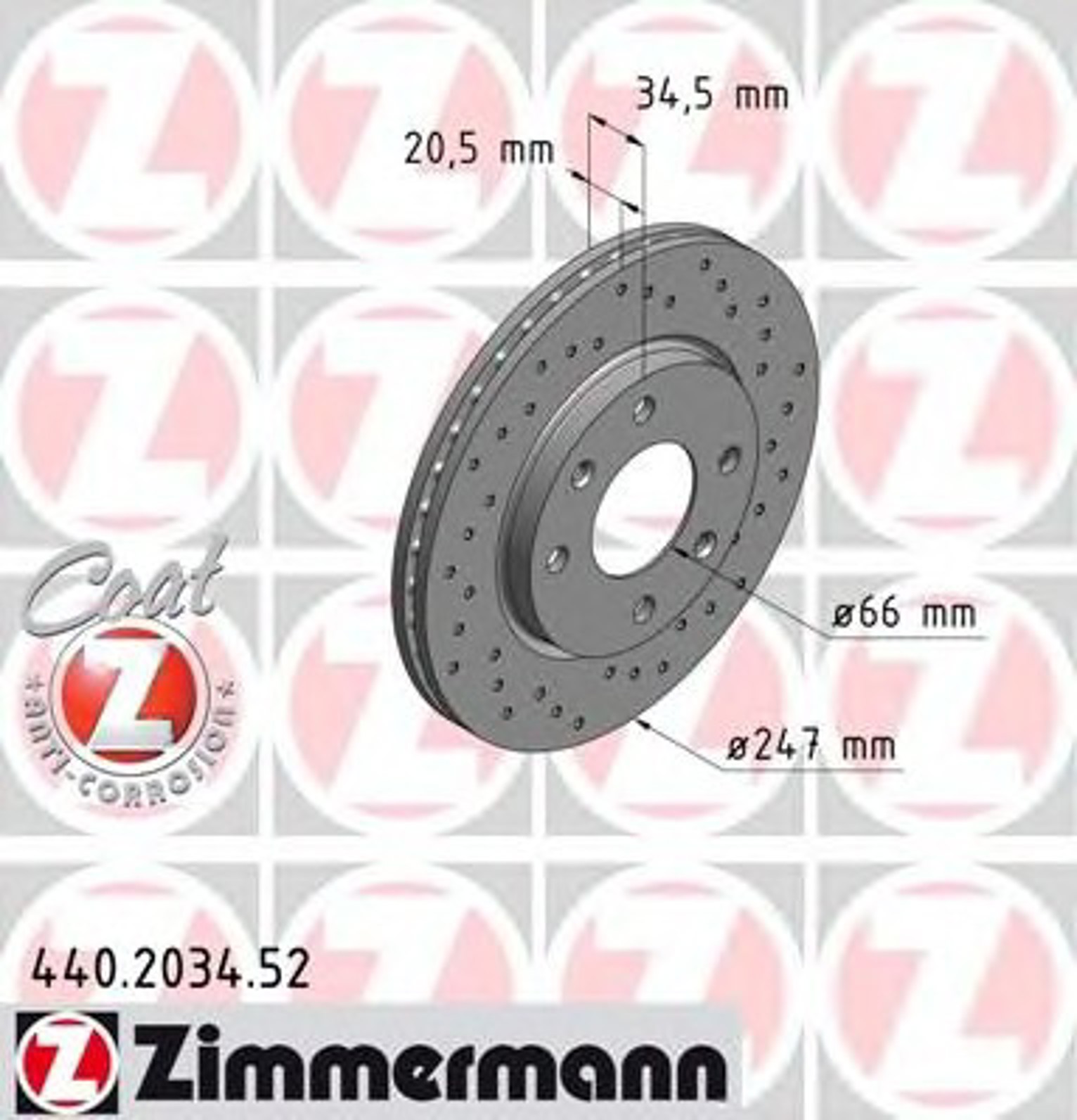 Диск тормозной ZIMMERMANN 440.2034.52