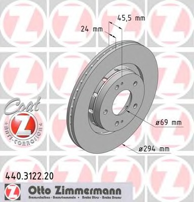 440.3122.20 ZIMMERMANN Тормозные диски