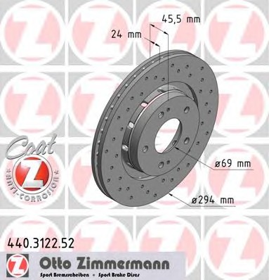 440.3122.52 ZIMMERMANN Тормозные диски