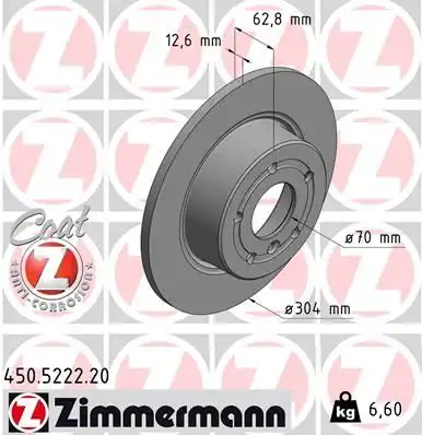 Диск тормозной ZIMMERMANN 450.5222.20