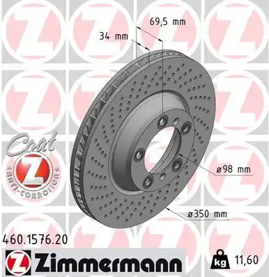 тормозные диски ZIMMERMANN 460.1577.20