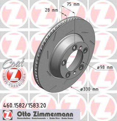 460.1582.20 ZIMMERMANN Тормозные диски