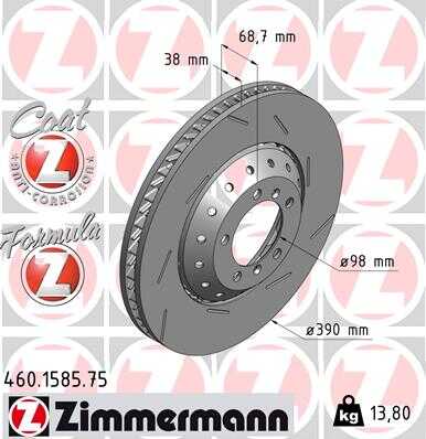 Тормозные диски ZIMMERMANN 460.1585.75