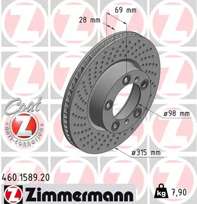 тормозные диски ZIMMERMANN 460.1589.20