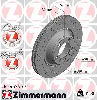 Диск тормозной ZIMMERMANN 460.4526.70