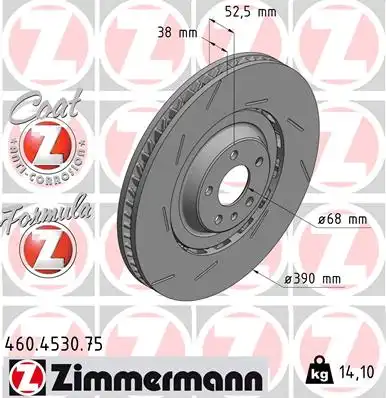 Диск тормозной ZIMMERMANN 460.4530.75