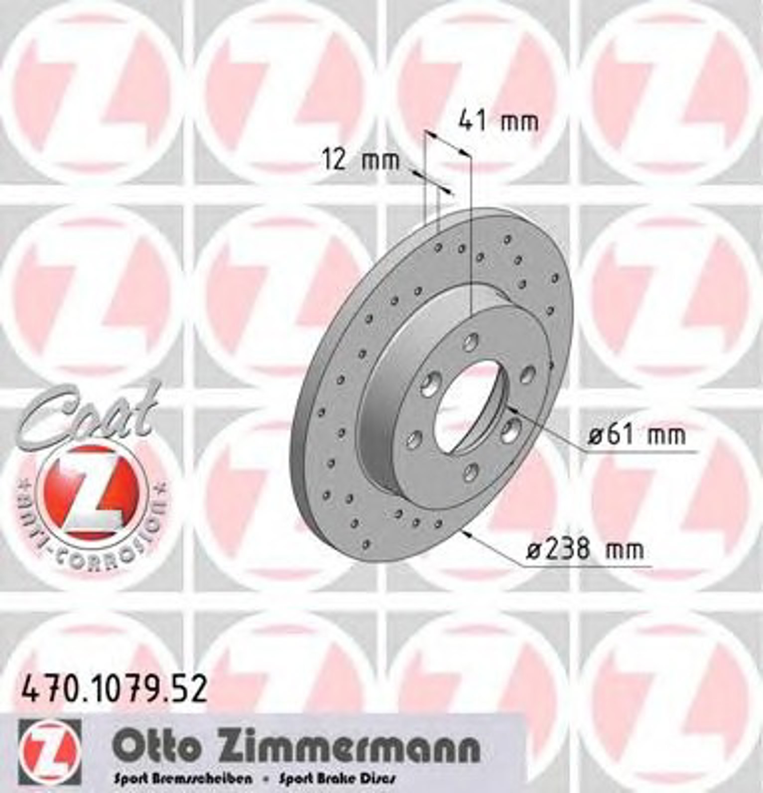 Диск тормозной ZIMMERMANN 470.1079.52