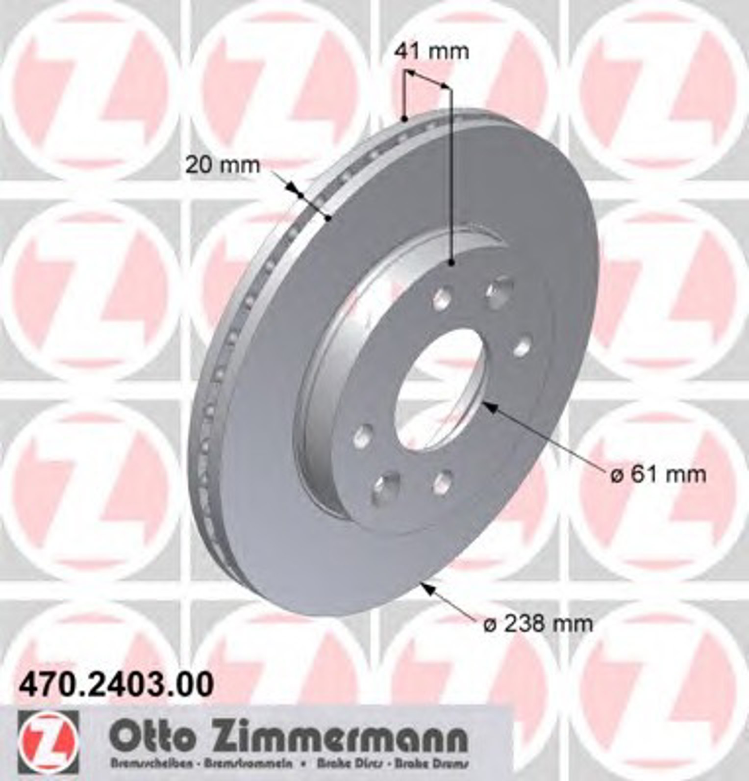 470.2403.00 ZIMMERMANN Диск тормозной