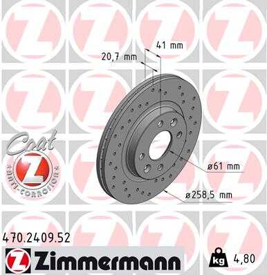 Тормозные диски ZIMMERMANN 470.2409.52