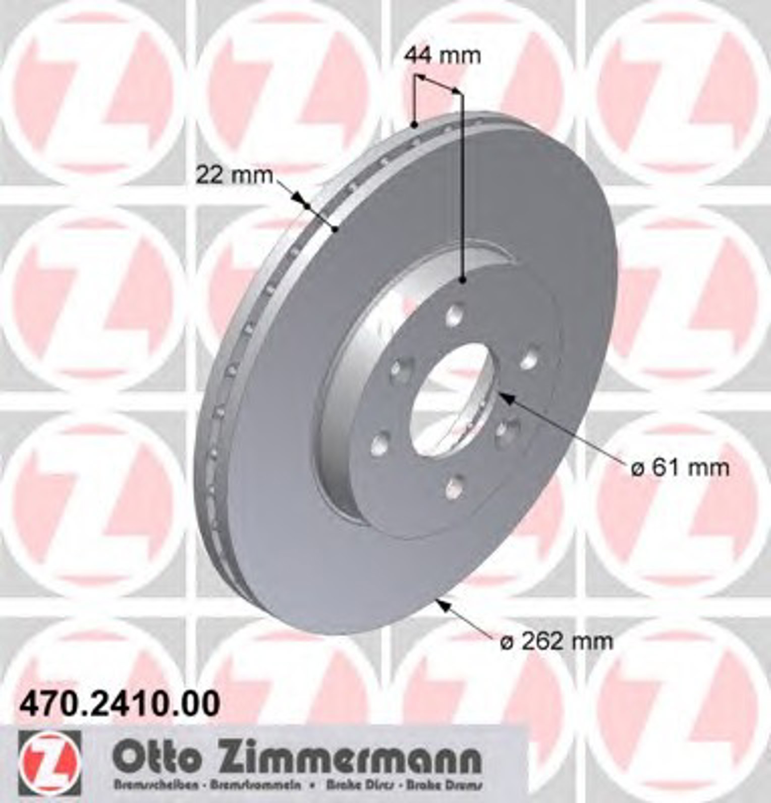 470.2410.00 ZIMMERMANN Диск тормозной