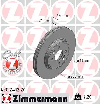 470.2412.20 ZIMMERMANN тормозные диски