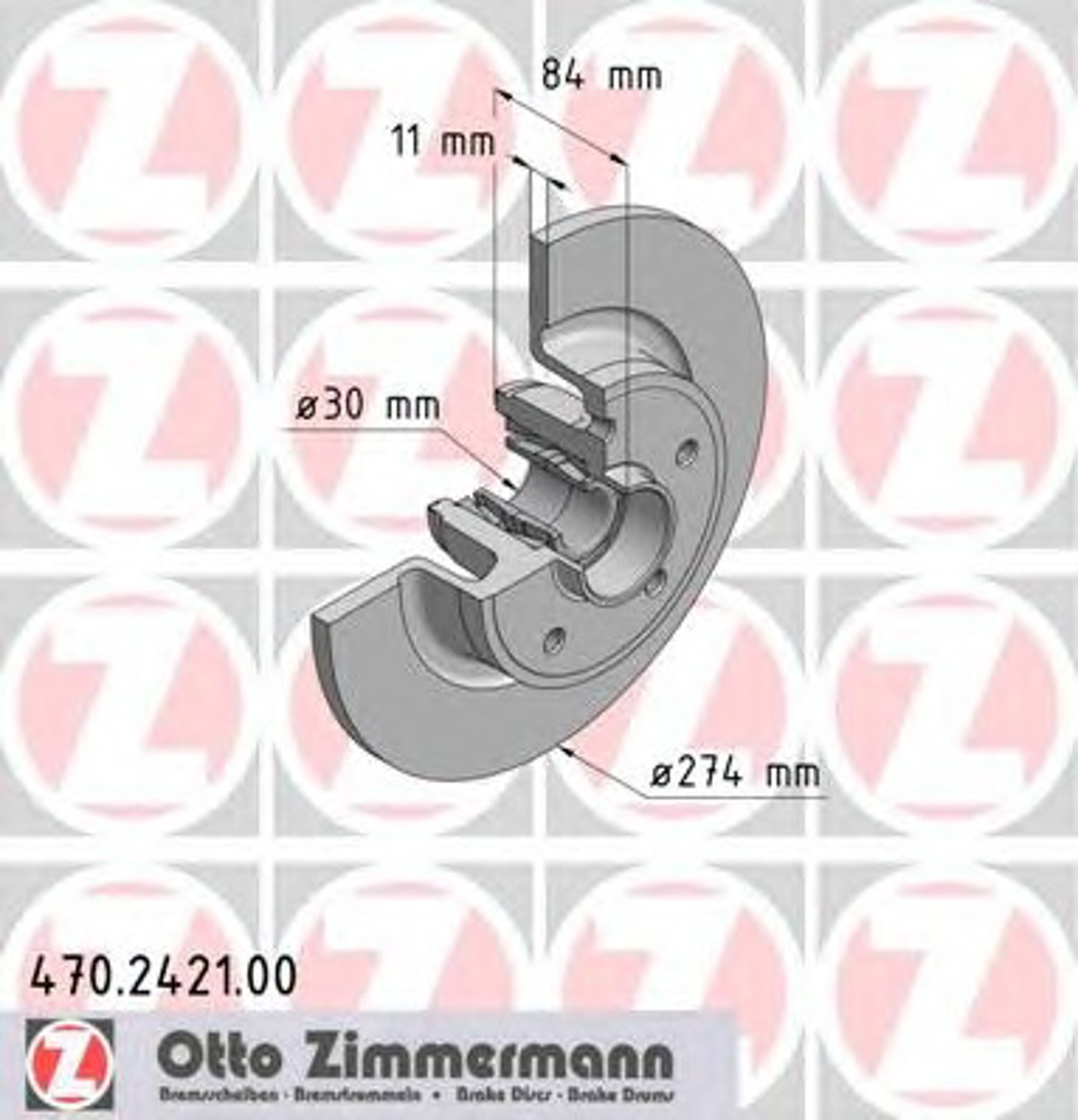 470.2421.00 ZIMMERMANN Тормозной диск