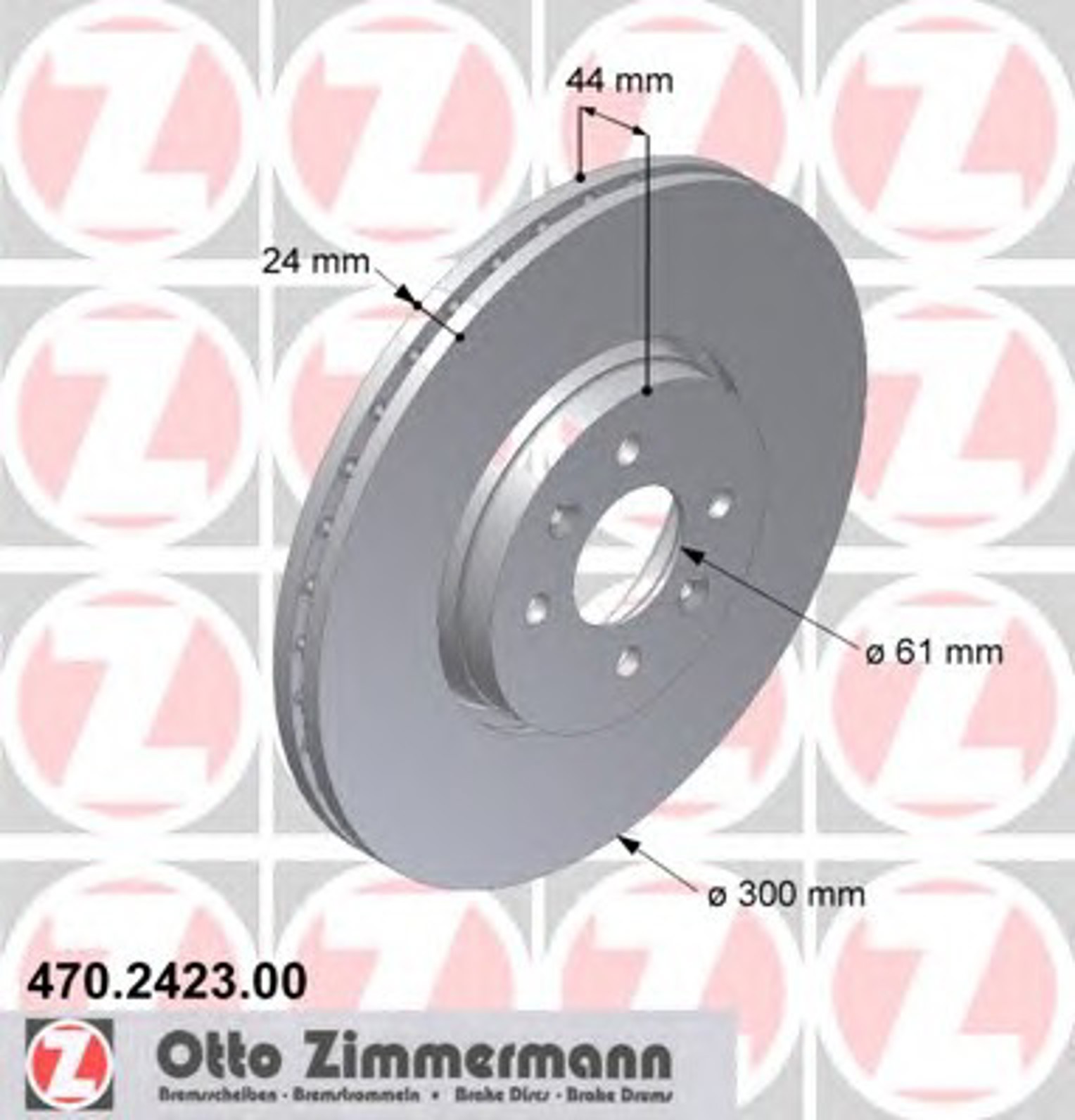 470.2423.00 ZIMMERMANN Диск тормозной