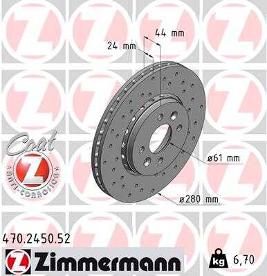 Тормозные диски ZIMMERMANN 470.2450.52