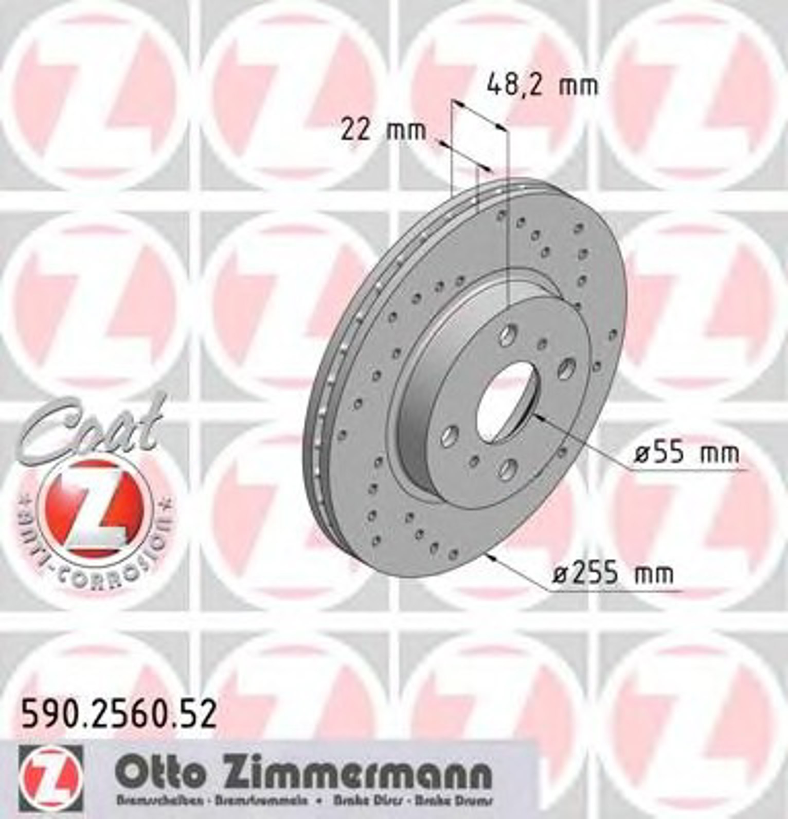 Диск тормозной ZIMMERMANN 590.2560.52
