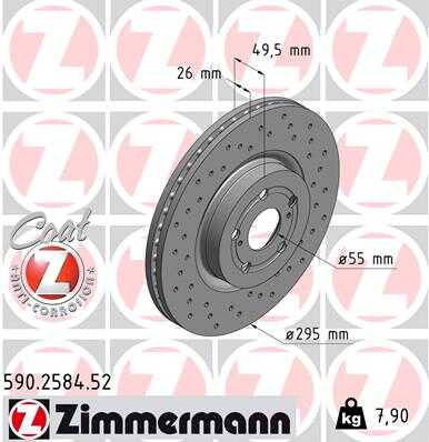 Тормозные диски ZIMMERMANN 590.2584.52
