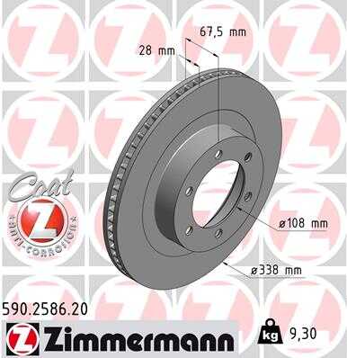 590.2586.20 ZIMMERMANN тормозные диски