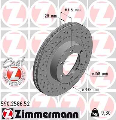 590.2586.52 ZIMMERMANN тормозные диски