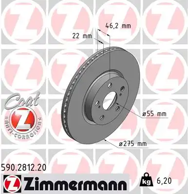Тормозные диски ZIMMERMANN 590.2812.20