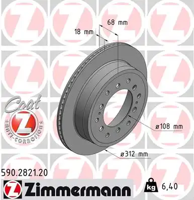 590.2821.20 ZIMMERMANN тормозные диски