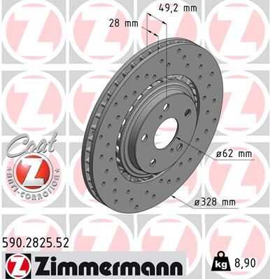 Тормозные диски ZIMMERMANN 590.2825.52