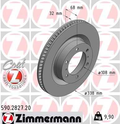 590.2827.20 ZIMMERMANN ДИСК ТОРМ TOY 4RUNNER/LAND CRUISER/LEX GX 09- ПЕР ВЕНТ Z