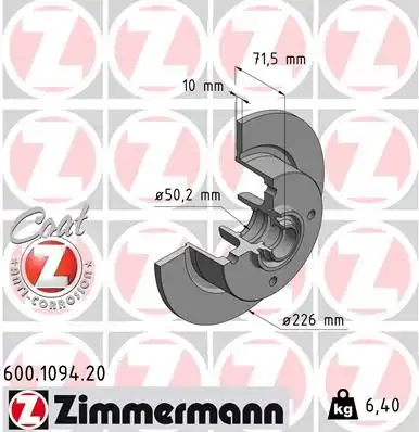 Тормозные диски ZIMMERMANN 600.1094.20