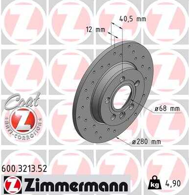 Тормозные диски ZIMMERMANN 600.3213.52