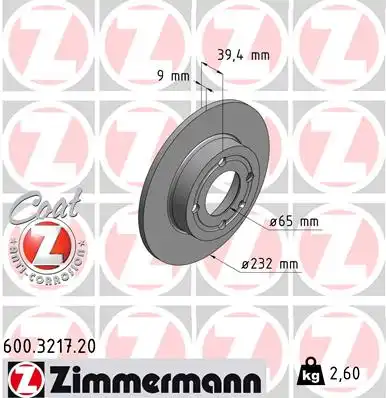 тормозные диски ZIMMERMANN 600.3217.20