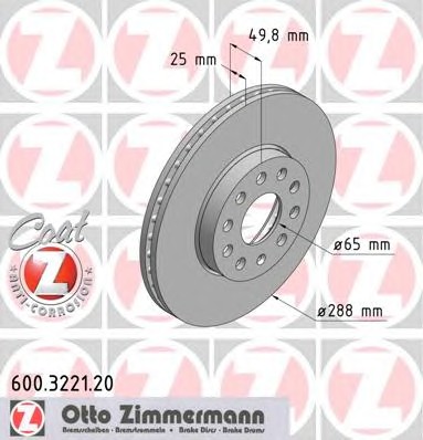 600.3221.20 ZIMMERMANN Тормозные диски