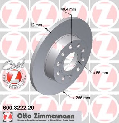 600.3222.20 ZIMMERMANN Тормозные диски