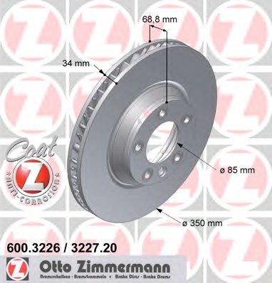 600.3226.20 ZIMMERMANN Тормозные диски