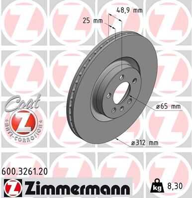 Тормозные диски ZIMMERMANN 600.3261.20