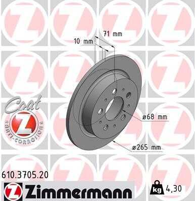 Тормозные диски ZIMMERMANN 610.3705.20