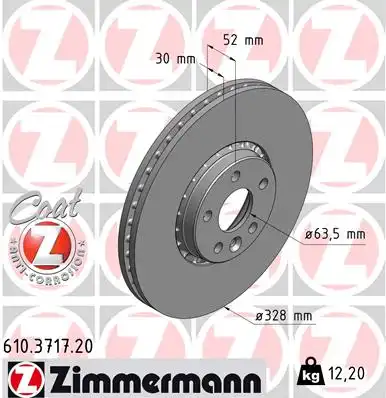 610.3717.20 ZIMMERMANN тормозные диски