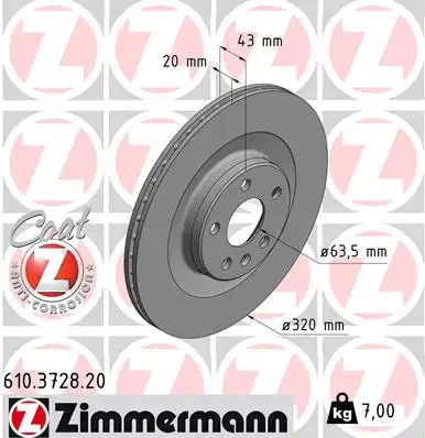 Тормозные диски ZIMMERMANN 610.3728.20