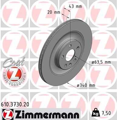 Тормозные диски ZIMMERMANN 610.3730.20