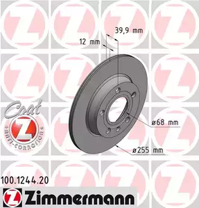 100.1244.20 ZIMMERMANN Тормозные диски