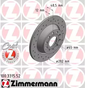 100.3315.52 ZIMMERMANN тормозные диски