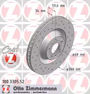 100.3305.52 ZIMMERMANN Тормозные диски